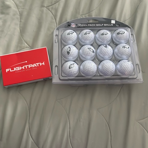 Golf set a dozen NFL EAGLES golf balls and 8 premium golf tees brand new - Picture 1 of 6